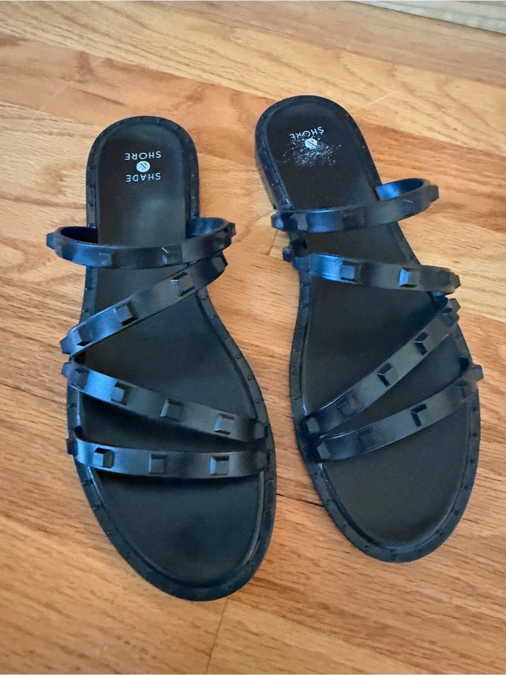 Shade & Shore Black Slip On Sandals. Women's Size 8. Never Worn.